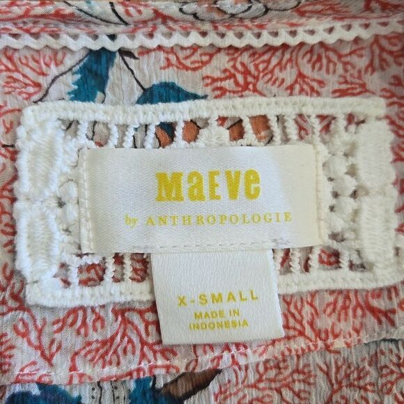 Anthropologie Maeve Adelaid Floral Wrap Dress XS Flutter Fairy Baby Shower - Picture 3 of 16